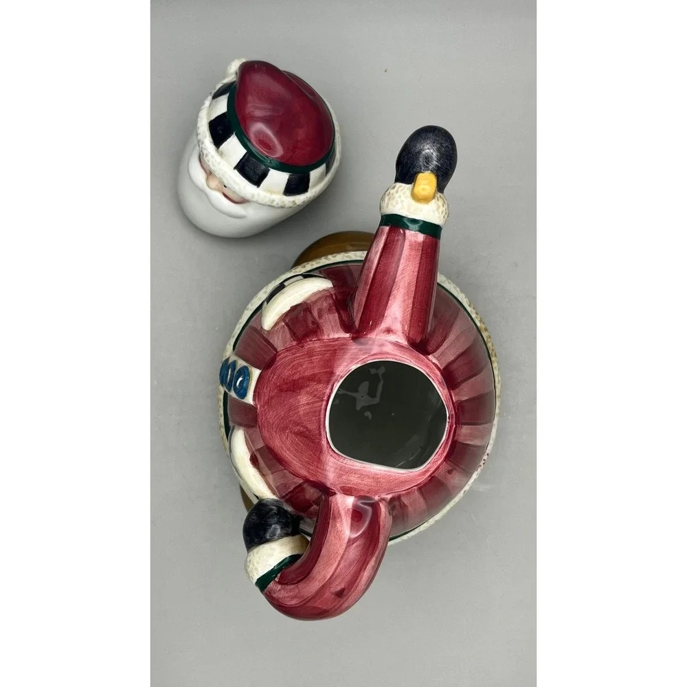 Debbie Mumm Sakura Santa Claus‎ Teapot Ceramic Christmas Holiday Decor 6.5